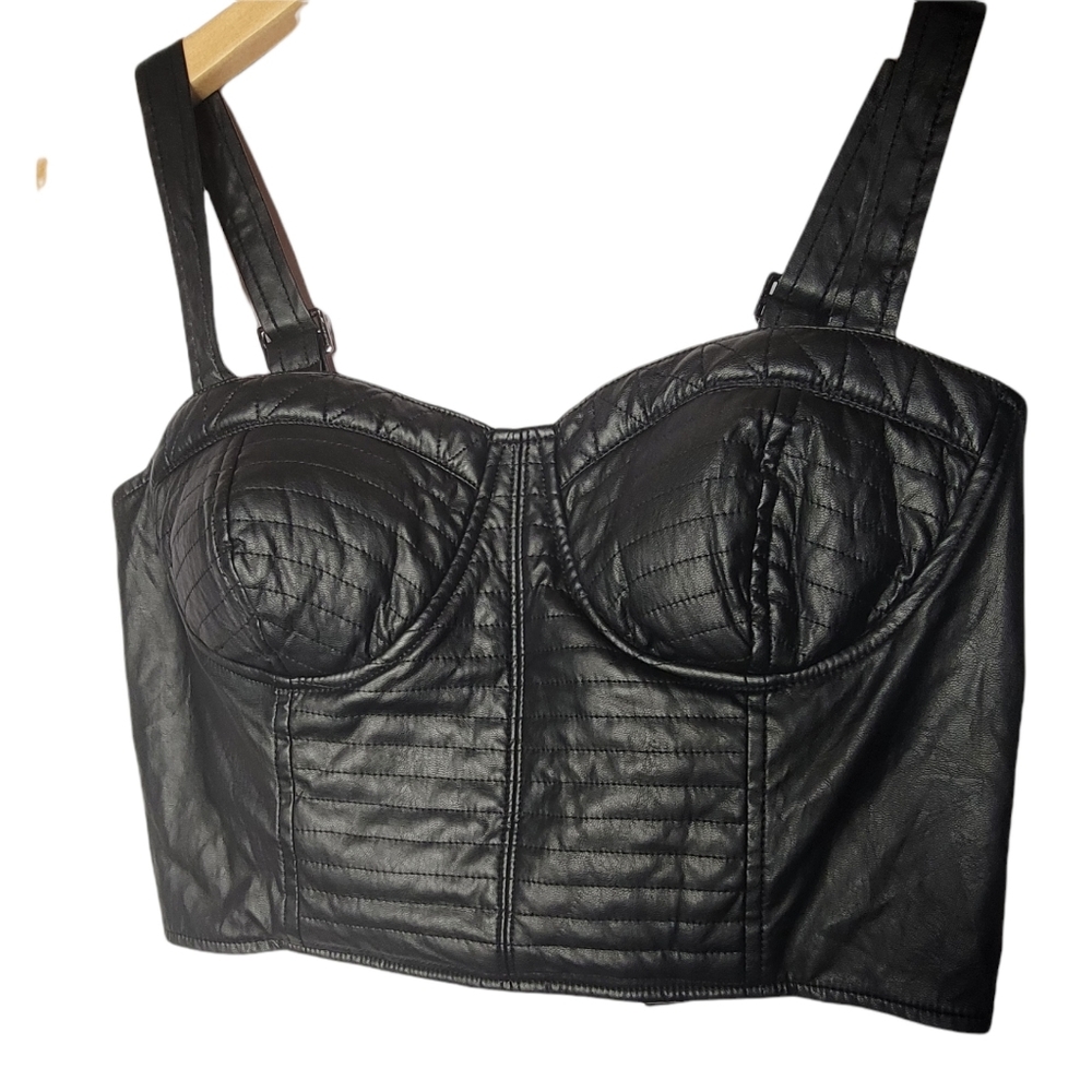 Faux Leather Lace Bralette Bought At Nasty…